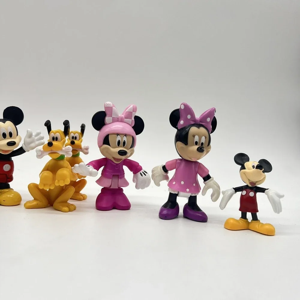 Disney Mickey Minnie‎ Pluto Goofy PVC Action Figure Cake Topper Toy Lot Of 10